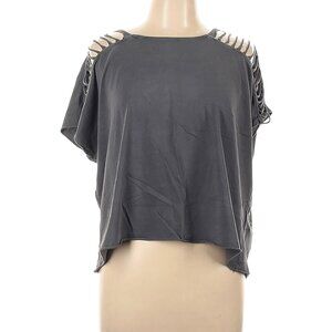 All Saints Gray Slash Shoulder Slit Sleeve T-Shirt, 100% Cotton, L
